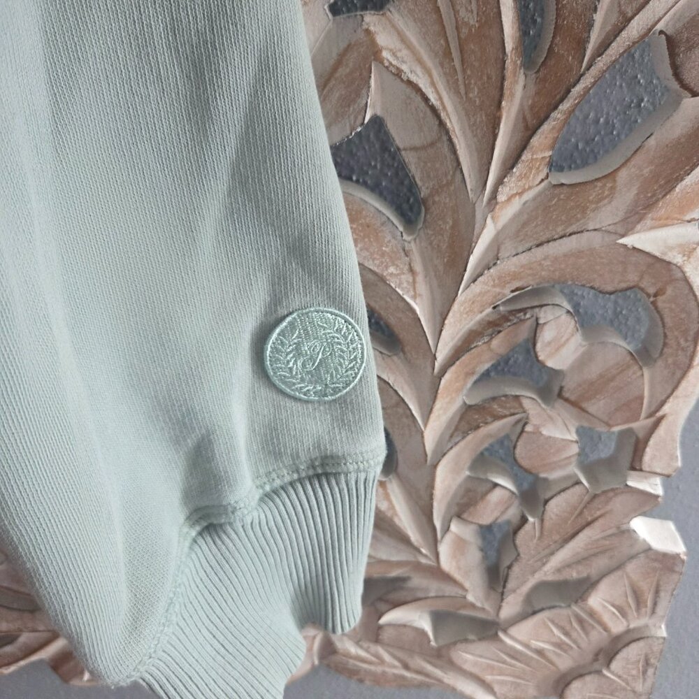 Victoria's Secret Pink quarter-zip oversized pullover sweatshirt sage green L - Picture 3 of 7